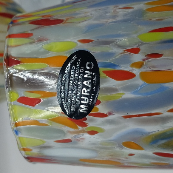 Vintage Set of Six Murano End of Day Pattern Blown Art Glass Wine Glass Goblets - Picture 10 of 11